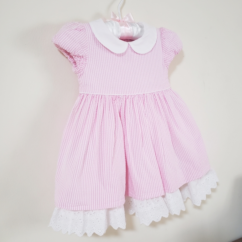 Ralph Lauren baby girl pink candy stripe dress